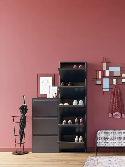 2er-Set – 1 bezahlt = 2 erhalten. Faltbares Wand-Schuhregal Caruso – Dunkelgrau